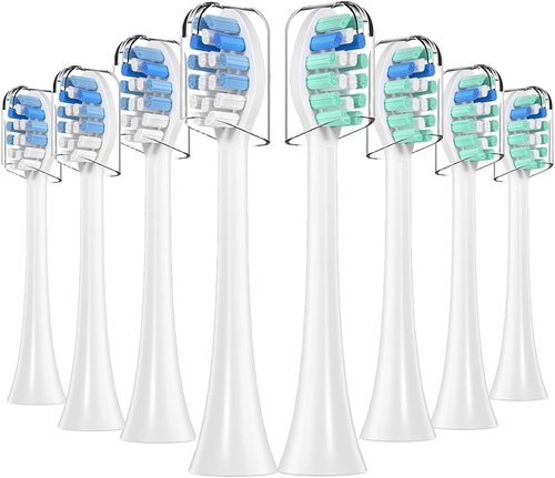 Philips Sonicare Replacement Toothbrush Heads - 8 Pack, Compatible with Click-On Handles, White