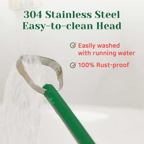 Euthymol 304 Stainless Steel Tongue Scraper – Reduces Bad Breath, Removes Tongue Plaque, Improves Oral Hygiene, Easy to Use & Clean