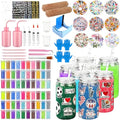 122-Piece Snow Globe Tumbler DIY Kit - 16oz Double Wall Cups, Glitter & Stickers