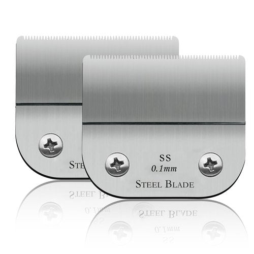 2 Packs Model #64160 Professional Detachable Replacement Stainless-Steel Blades,Cut Length 1/150"(0.1mm),compatible with Andis Ultraedge Outliner Blade/oster Classic 76/Star-Teq/Power-Teq/A5 Clipper