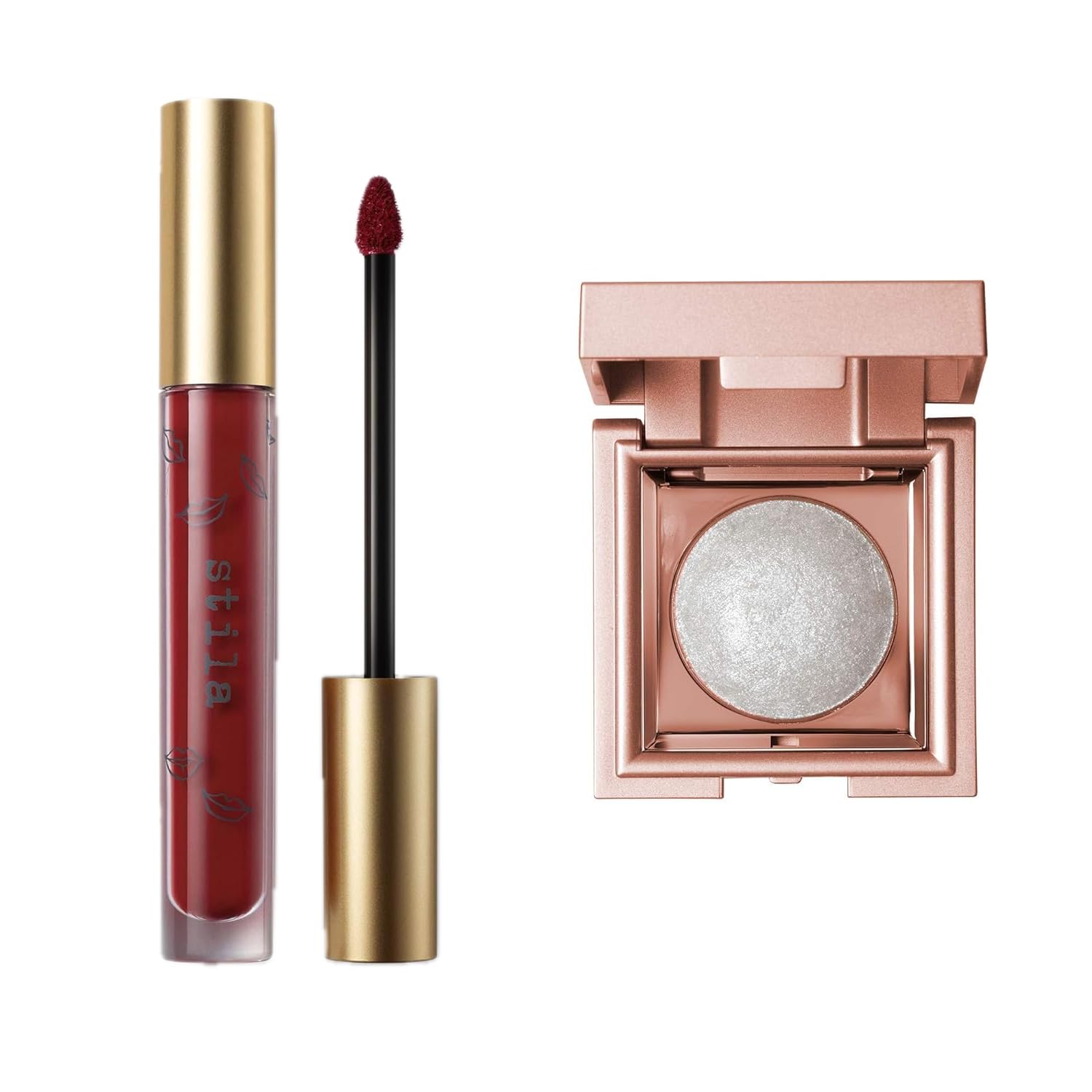 Stila Stay All Day Liquid Lipstick - Glamberry & Heaven's Dew All Over Glimmer - Silverlake Duo