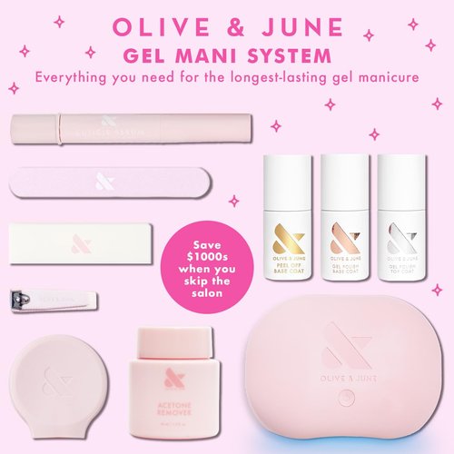 Olive & June Gel Polish | UV LED Nail Lamp Needed | Long Lasting Formula | Up to 21 Days of Wear | Damage-Free Removal | Salon-Quality Manicure Pedicure at Home| Boysenberry Glass