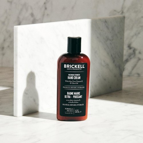 Brickell Men's Hand Cream - Maximum Strength Natural Lotion with Vitamin E & Shea Butter | 4 Oz Unscented