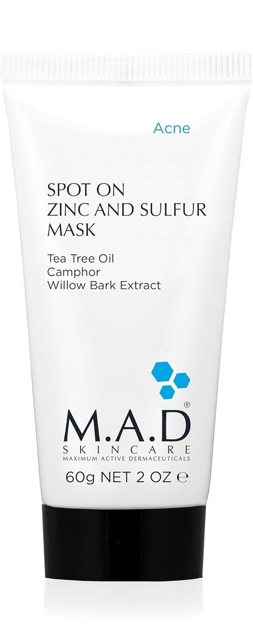 M.A.D Skincare Spot On Zinc & Sulfur Mask - Pore Refining Complex for Targeted Oil Control | 2.0 oz