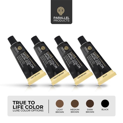 Parallel Products - Luxe Black Cream Hair Dye - 25mL Professional Spot Coloring Kit | Covers Grey Hair