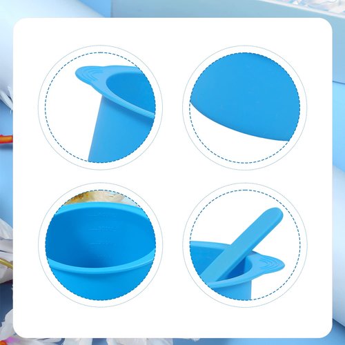 2pcs Wax Pot Liner, Silicone Wax Melt Warmer Liner with 2pcs Blue Silicone Wax Spatula Wax Warmer Liners Reusable Compatible with 16oz Electric Waxing Kit (Pink, Blue)