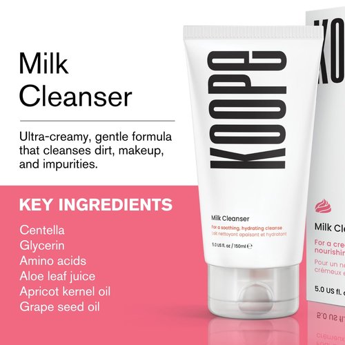 Koope Milk Face Wash - Ultra-Creamy Facial Cleanser for All Skin Types | Vegan, 5.0 FL OZ