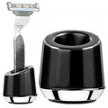 ERAVOR Men's Shaving Razor Stand, Zinc Alloy, Safety Razor Holder Base, Opening Dia 0.75" (1.9cm), Razor Holder for Men (Black)