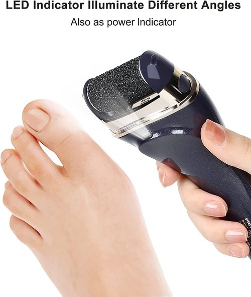 Skiennix Electric Callus Remover - Rechargeable Portable Foot File for Professional Pedicure | Black