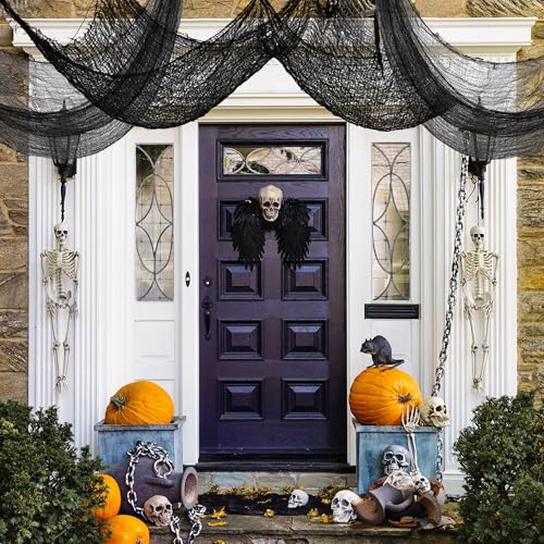 Halloween Creepy Cloth Set - 6 Pack Black & Red 30x72 Inch Decor
