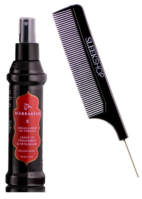 **SIeekshop Comb + Marrakesh Leave-In Treatment & Detangler - Argan & Hemp Oil Hair Spray (4 oz)**