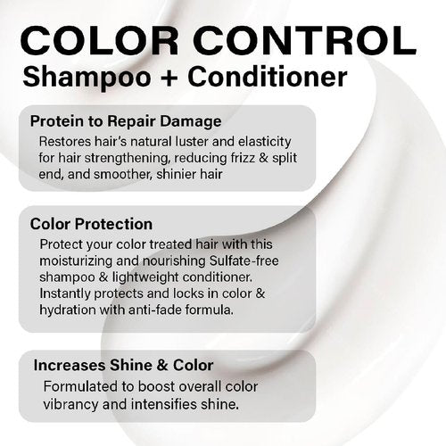 PETER COPPOLA Color Control Sulfate Free Shampoo & Conditioner Duo - For Color Treated Hair - Color Safe Keratin Shampoo & Intensely Hydrating Conditioner (12 Fl Oz)