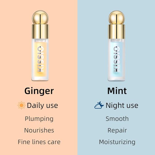 KISSIO Plumping Lip Gloss - Moisturizing Lip Plumper with Ginger, Peppermint & Jojoba Oil | Clear, 10 ml