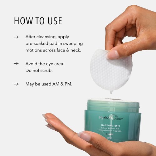 HydroPeptide Clarifying Toner Pads - Balance & Control with Peptides | 60 Pads