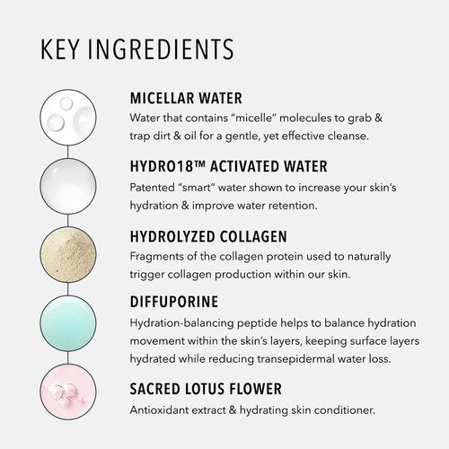 HydroPeptide HydroActive Cleanser, Micellar Facial Cloths, Cleanses Makeup, Dirt, and Excess Oil and Hydrates, 1 Pack (30 Cloths)