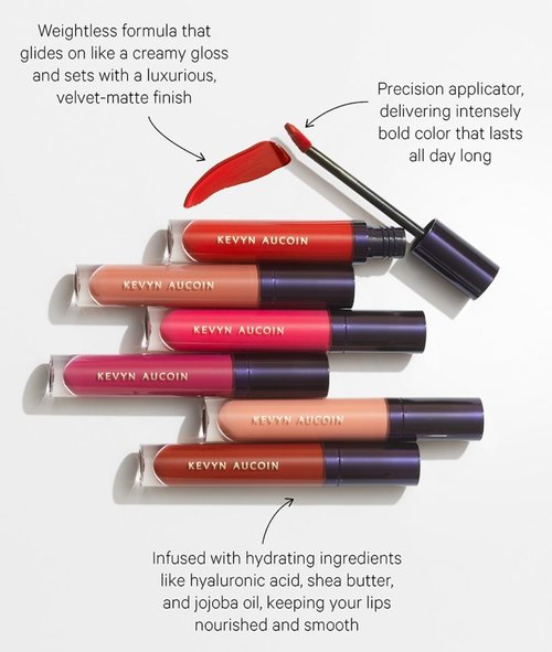 Kevyn Aucoin Velvet Lip Paint, Fabulous color: All-day matte lip color coverage. Smudge proof, ultra-pigmented, quick dry makeup, weightless formula
