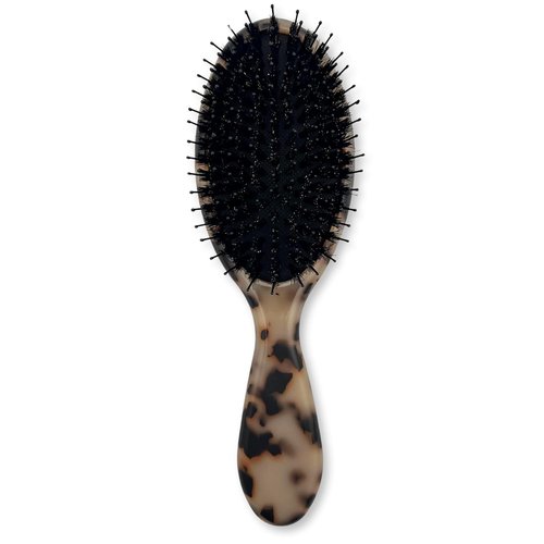 Saki Shears Boar Bristle Brush - Gently Detangles & Softens Normal to Thick Hair | Blonde Tortoise
