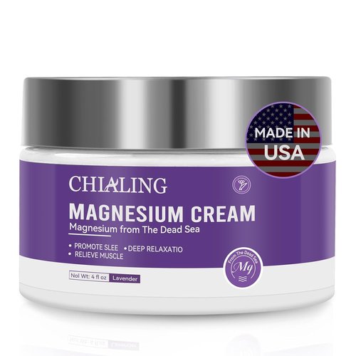Chialing DeadMagnesium Cream - Natural Lavender Magnesium Lotion from The Dead Sea | 4 oz, Made in USA