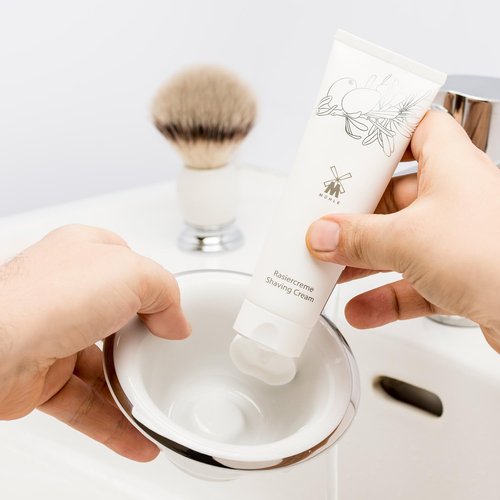 MÜHLE White Porcelain Platinum Rim Shaving Dish