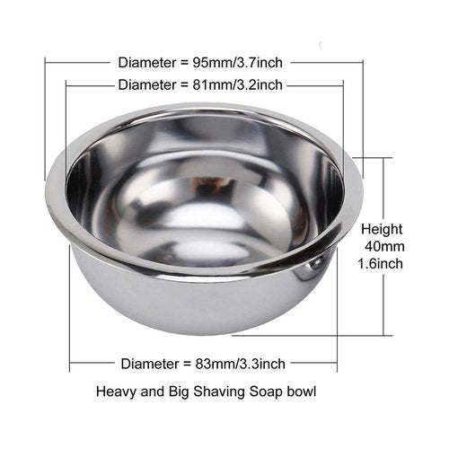 PerPro Deluxe Stainless Shave Razor Stand + Shaving Soap Bowl with Shaving Brush,Compatible with Gillette Fusion,Double Edge Safety Razor,Cartridge Razor