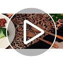 Christmas Leopard Table Runner with Black Ruffle Border - 13x72 Inches