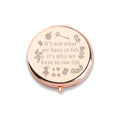 WUSUANED Princess Fans Makeup Mirror It’s Not What We Have in Life It’s Who We Have in Our Life Jewelry Cartoon Friendship Gift