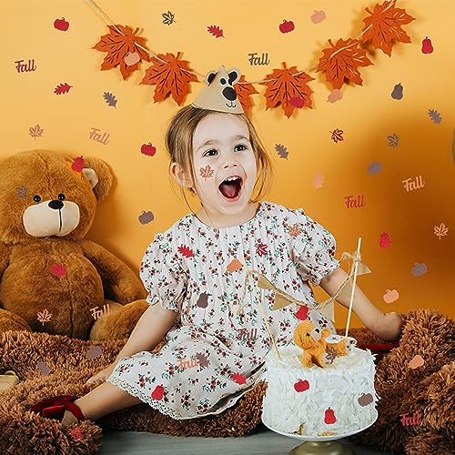 Fall Confetti for Table Decor 200PCS Autumn Harvest Pumpkin Leaves & Maple Shapes