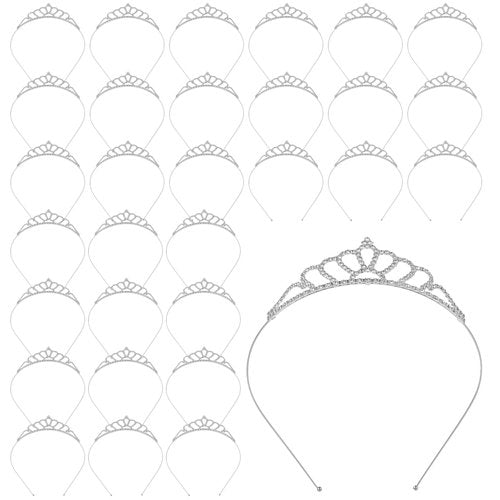 30 Pcs Tiaras Crowns Headbands for Women Girls, Silver Princess Tiara Bulk, Tiaras Rapunzel Crowns for Wedding Birthday Crystal Tiara for Prom, Bride, Pageant, Halloween
