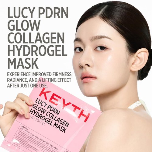 KEYTH Lucy PDRN Glow Collagen Hydrogel Mask - Enhance Skin Elasticity & Boost Vitality | 4 Pack (1.34 oz)