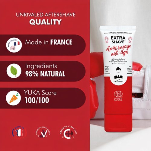 MONSIEUR BARBIER Anti Aging Aftershave Balm | Moisturizing & Nourishing for Beards Daily Hyaluronic Acid Soothes Face After Shaving Eliminates Razor Burn for Smooth Finish Vegan Made in France 75ml