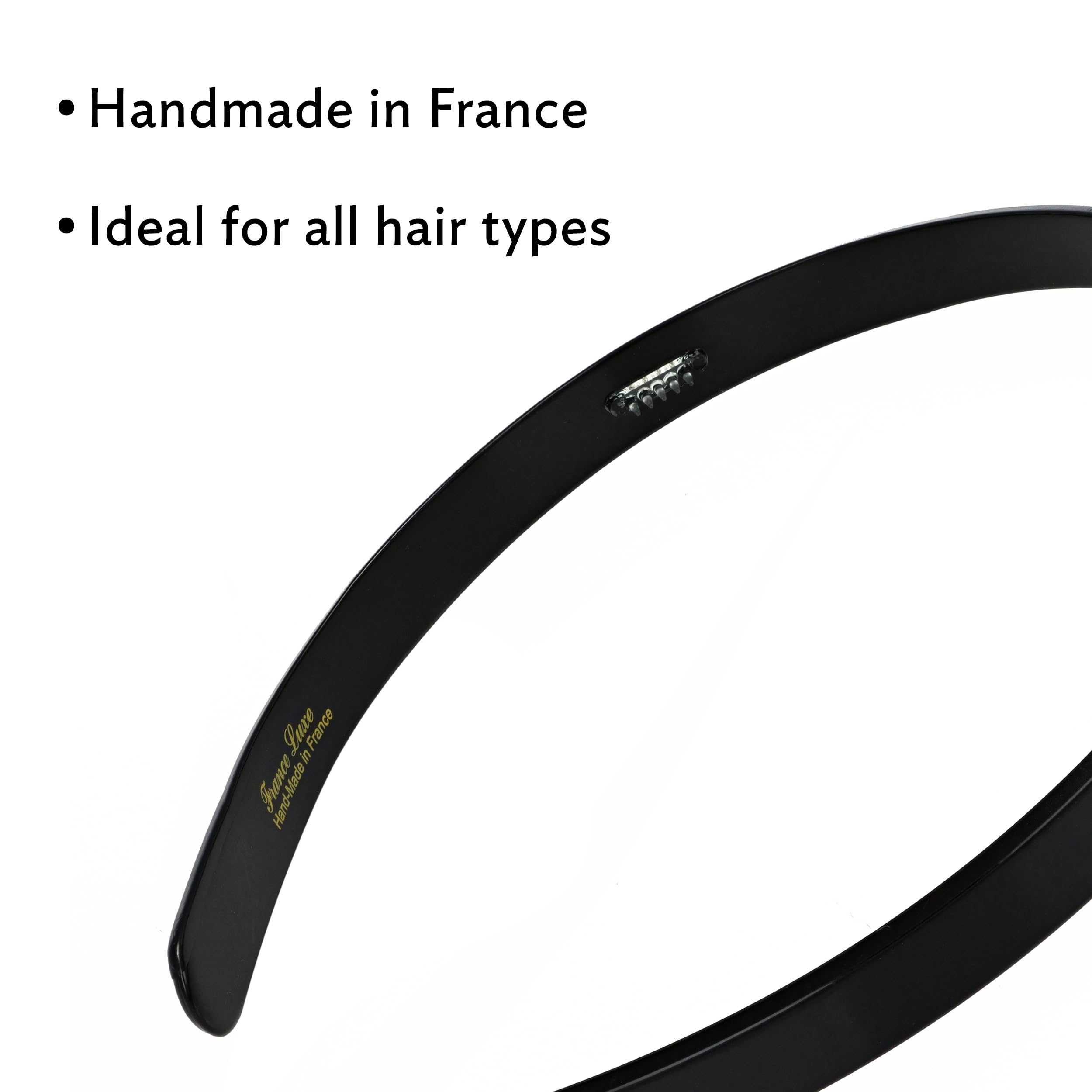 White Headband for Women, France Luxe 1/2" Ultracomfort, Flexible Fit Plastic Headband with Gentle Teeth, Comfortable, All-Day Hold, Alba Ivory