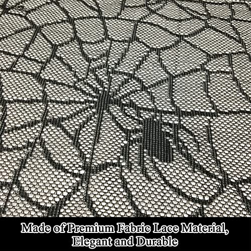 Gothic Black Lace Spider Web Halloween Tablecloth - 53x68 Inches, Spooky Party Decor