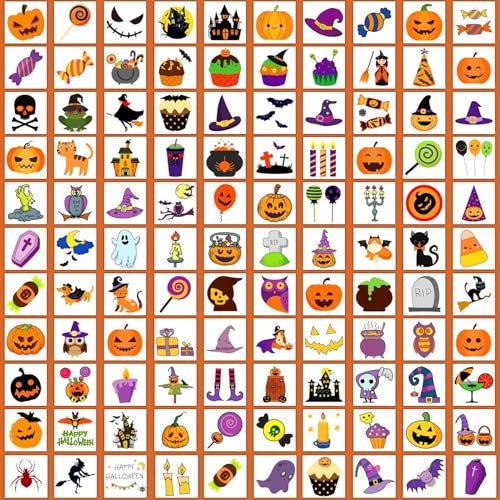 Kids Halloween Temporary Tattoos Set - 204 Sheets Party Favors & Decorations