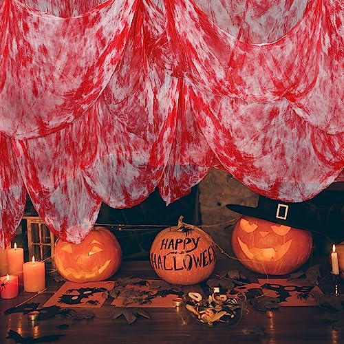 Halloween Red Bloody Creepy Cloth 500 x 87 Inch - Spooky Gauze for Haunted House Decorations - Variation of THIS listing