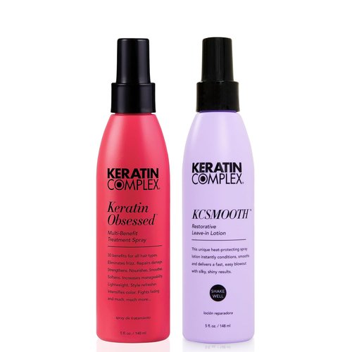 Keratin Complex - Blow Dry Essential Smooth Kit | Keratin Obsessed & KCSMOOTH Leave-In Lotion, 5 fl oz
