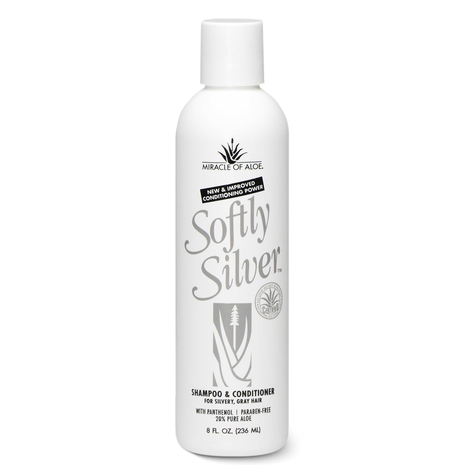 Softly Silver Shampoo - 2-in-1 Purple Restorative Formula for Gray Hair | Adds Luster & Bounce, 12 oz