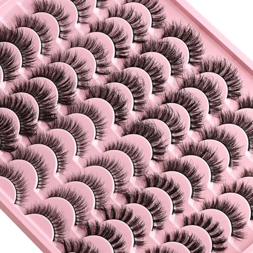 False Eyelash Pack 30 Pairs - 6 Styles Wispy Fluffy Strip Lashes for Daily Use – Natural, Cat Eye & Beginner Friendly