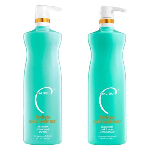 Malibu C Hydrate Color Wellness Duo | Hydrating Shampoo & Conditioner Set for Color-Treated Hair - Vegan & Sulfate-Free
