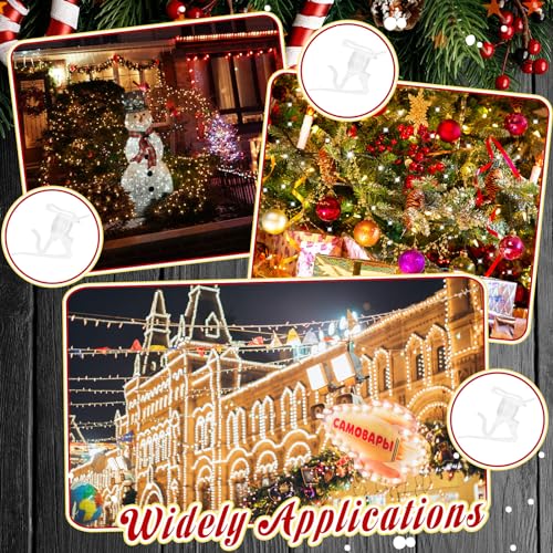Clear Christmas Light Gutter Clips 100 Pcs - Outdoor & Indoor Light Mounts