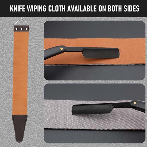 Premium Stainless Steel Shaver Razor with Shaving Strop for Men，Professional Straight Edge Barber Razor,Straight razors for men, Home & Salon Grooming Using (NO.189)