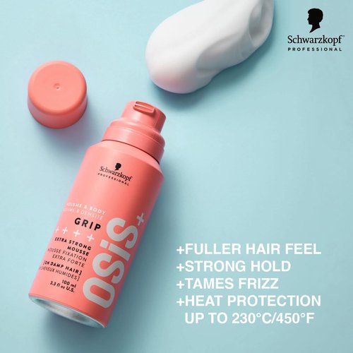 OSiS+ Travel Hair Styling Kit - Includes Dust It Mattifying Volume Powder & Grip Extreme Hold Mousse | Makeup Bag Gift Set