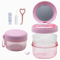 Denture Case, Leak-Proof Denture Bath Cup for Travel, Large-Capacity Denture Storage Cup, Comprehensive Cleaning Kit for Dentures, Retainers and Night Guards