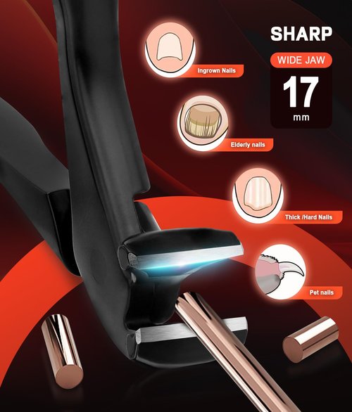 SGNEKOO Upgraded Long Handle Toenail Clippers for Seniors & Thick Nails，Curved Head with Anti-Slip Grip Ergonomic Pedicure & Fingernail Clipper for Easy Trimming
