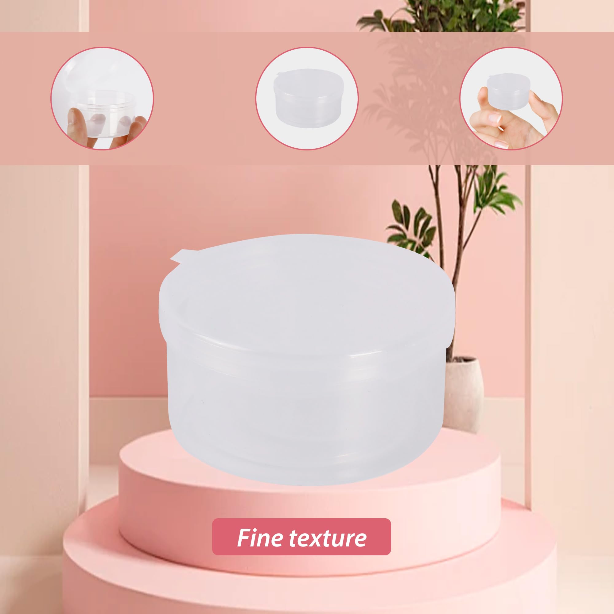 ZFYOUNG 15pcs plastic cosmetic jar 7g/7ml clear case with snap lids portable,Travel Storage Cosmetic Samples Beauty Products Mini Containers with Lids, Airtight Cosmetic Containers with Lids