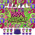 Zombie Party Decorations Set with Cake Toppers Banner Balloons Backdrop - Horror High School Theme