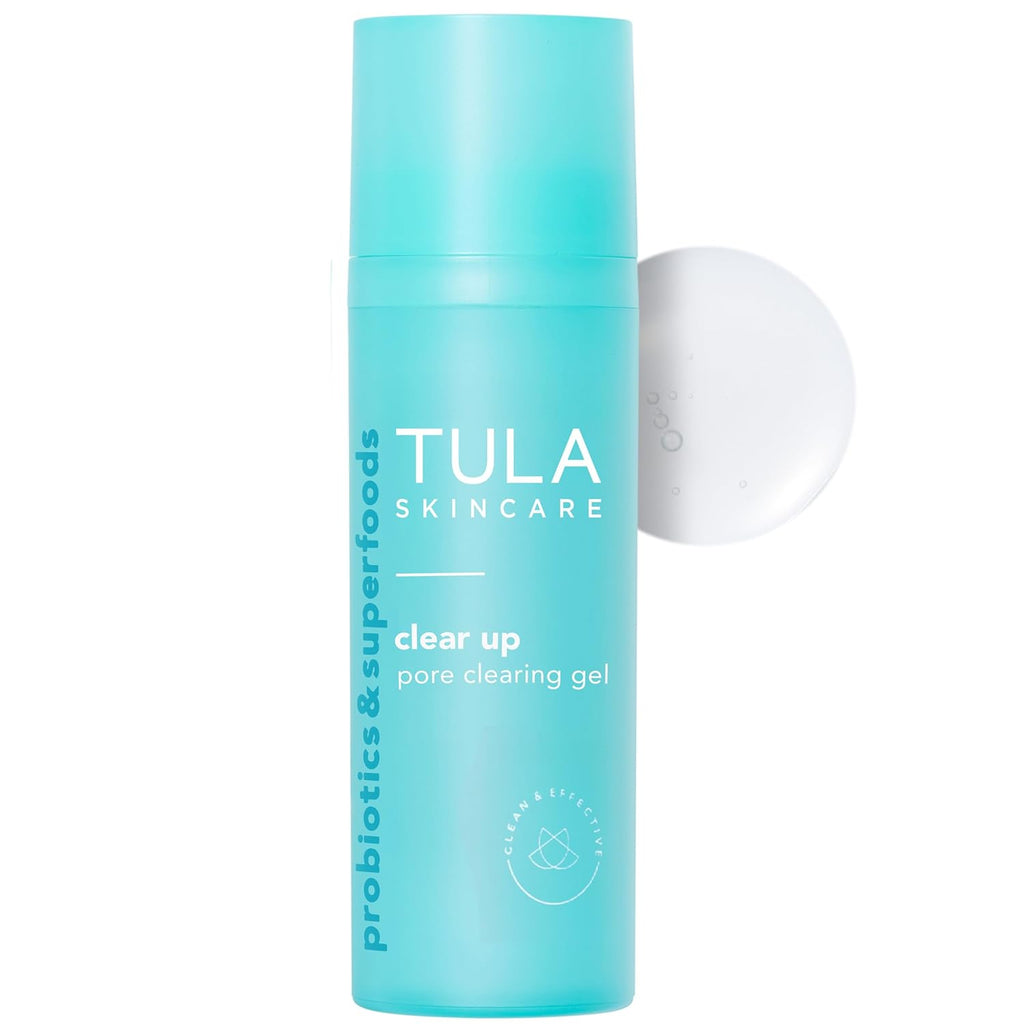 TULA Skin Care Clear Up Pore Clearing Gel - Salicylic & Azelaic Acid Facial Serum, 1 fl oz | Smooths & Refines Pores