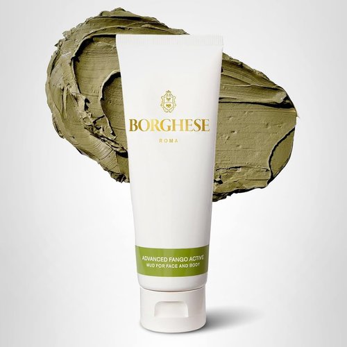 Borghese Advanced Fango Active Mud Mask for Face and Body - Exfoliating to Purifying Face Mask with Bentonite Clay & Hyaluronic Acid For Normal, Combination & Oily Skin, 2.7 Ounce - Tube