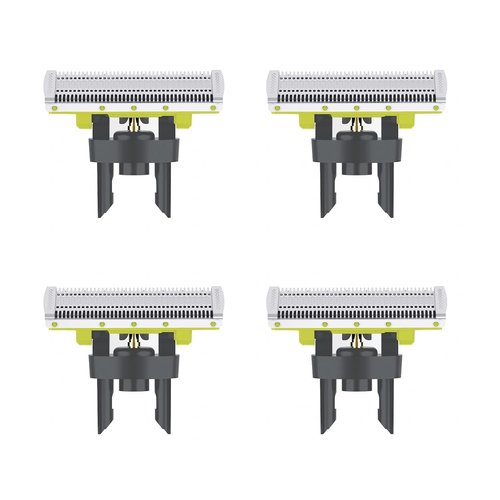 Philips Norelco OneBlade Replacement Blades - 4 Pack with 5 Guide Combs for QP2515, QP2520, QP2530 Models