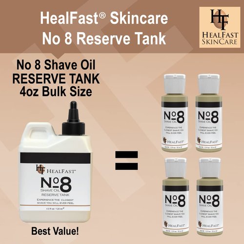 HealFast No. 8 Shave Oil - Premium 4 oz Shaving Oil for Men & Women | Prevents Razor Burn & Ingrown Hairs