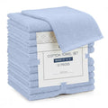 Linteum Textile Supply Premium 12x12 Washcloth (Light Blue) – 100% Cotton Zero Twist Towels | Absorbent, Quick Dry, Durable for Bathroom, Spa, Gym (12 Pack)